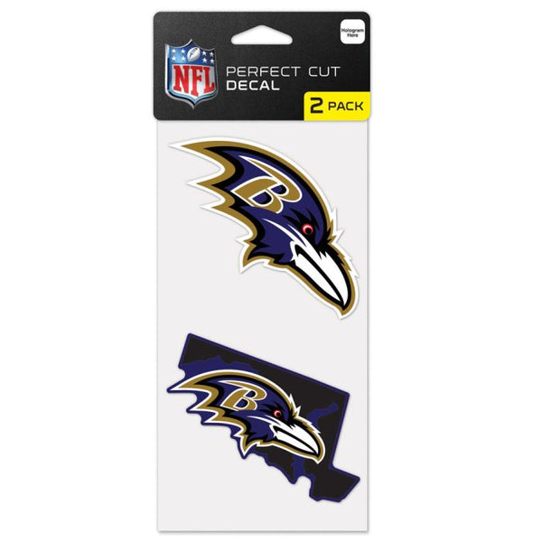 Wholesale-Baltimore Ravens STATE SHAPE Perfect Cut Decal Set of two 4"x4"