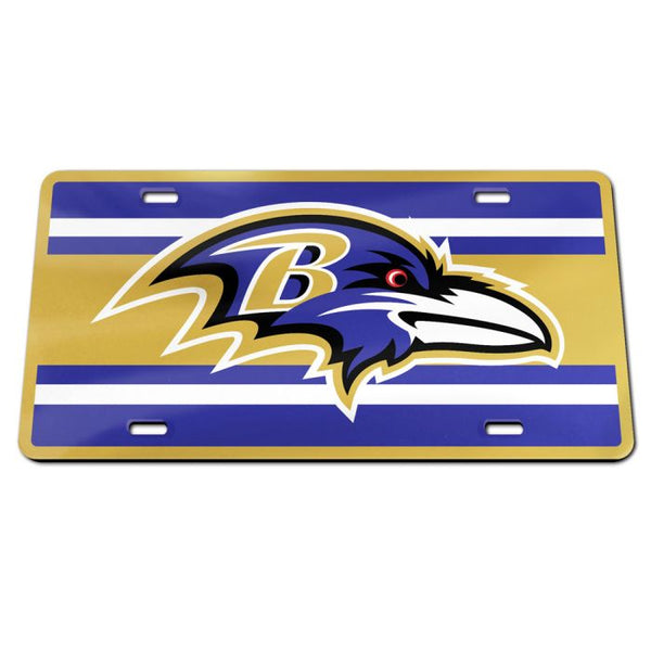 Wholesale-Baltimore Ravens STRIPES Specialty Acrylic License Plate