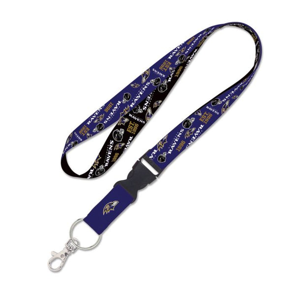 Wholesale-Baltimore Ravens Scatterprint Lanyard w/detachable buckle 1"