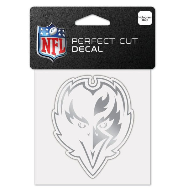 Wholesale-Baltimore Ravens Silver Decal Metallic 4" x 4"