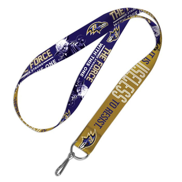 Wholesale-Baltimore Ravens / Star Wars Yoda &amp; Vader Lanyard 1"