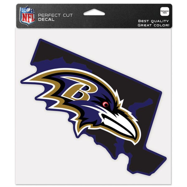 Wholesale-Baltimore Ravens State Shaped Perfect Cut Color Decal 8" x 8"