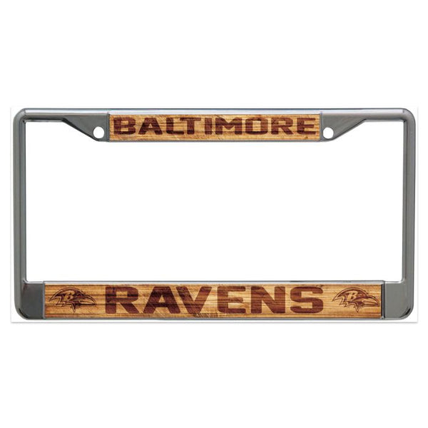 Wholesale-Baltimore Ravens WOOD Lic Plt Frame S/L Printed