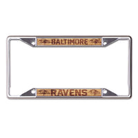 Wholesale-Baltimore Ravens WOOD Lic Plt Frame S/S Printed