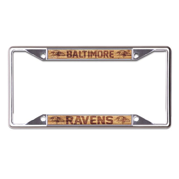 Wholesale-Baltimore Ravens WOOD Lic Plt Frame S/S Printed