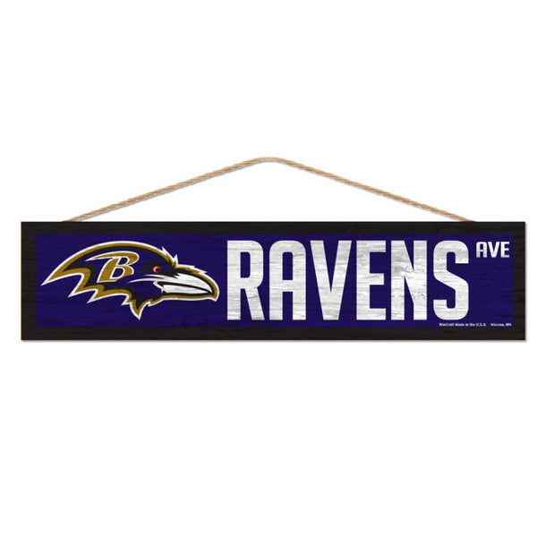 Wholesale-Baltimore Ravens Wood Sign-with Rope 4" x 17"