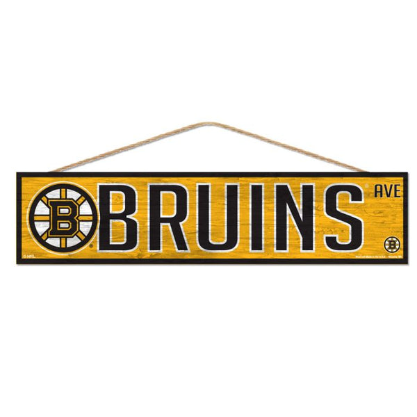 Wholesale-Boston Bruins Wood Sign-with Rope 4" x 17"