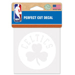 Wholesale-Boston Celtics Perfect Cut White Decal 4" x 4"