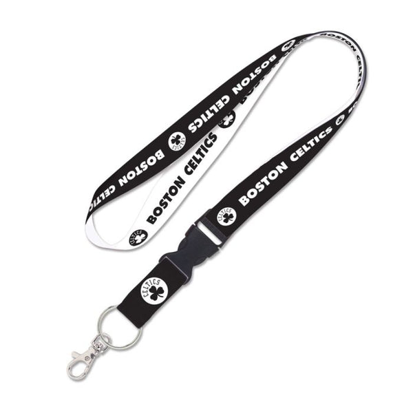 Wholesale-Boston Celtics black and white Lanyard w/detachable buckle 1"