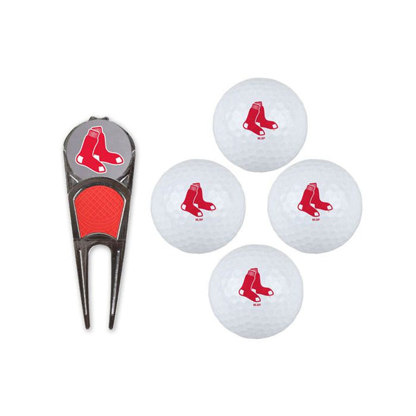 Wholesale-Boston Red Sox 4 Ball Gift Set w/Divot Tool, Marker