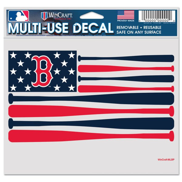 Wholesale-Boston Red Sox BATS Multi-Use Decal -Clear Bckrgd 5" x 6"