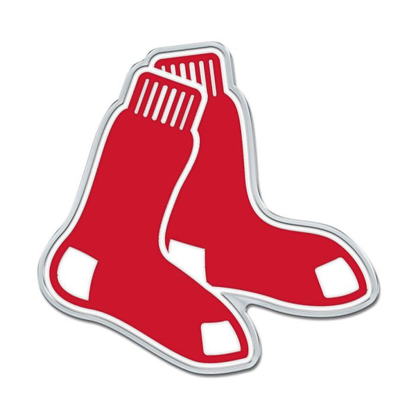 Wholesale-Boston Red Sox Colored Chrome Free Form Auto Emblem