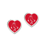 Wholesale-Boston Red Sox Earrings w/3D Heart