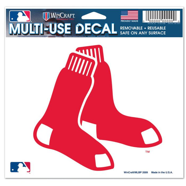 Wholesale-Boston Red Sox Multi-Use Decal -Clear Bckrgd 5" x 6"