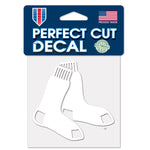 Wholesale-Boston Red Sox Perfect Cut White Decal 4" x 4"