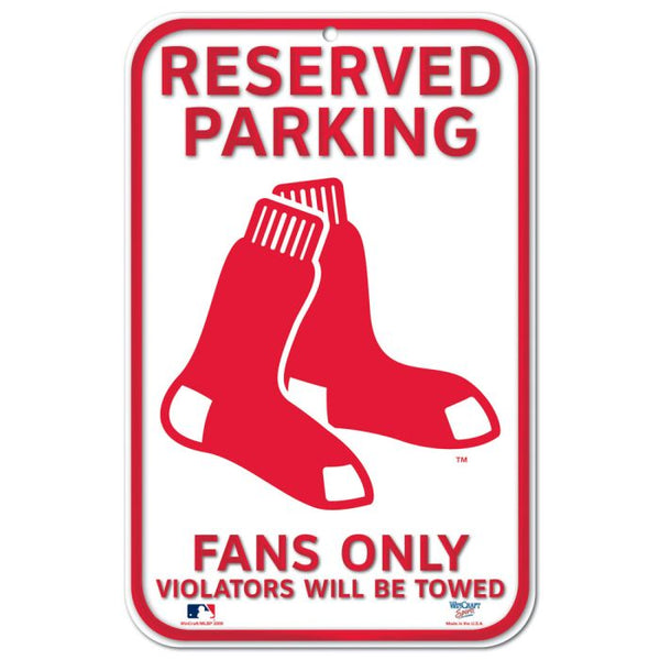 Wholesale-Boston Red Sox Reserved Parking Plastic Sign 11" x 17"