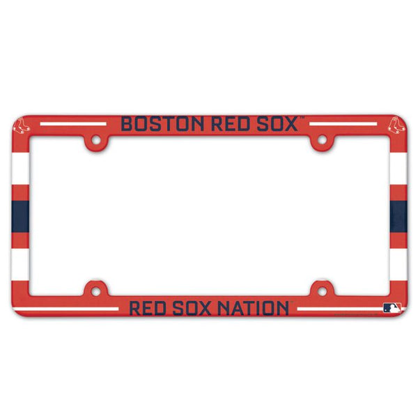 Wholesale-Boston Red Sox SLOGAN Lic Plate Frame Full Color