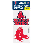 Wholesale-Boston Red Sox SLOGAN Perfect Cut Decal Set of two 4"x4"