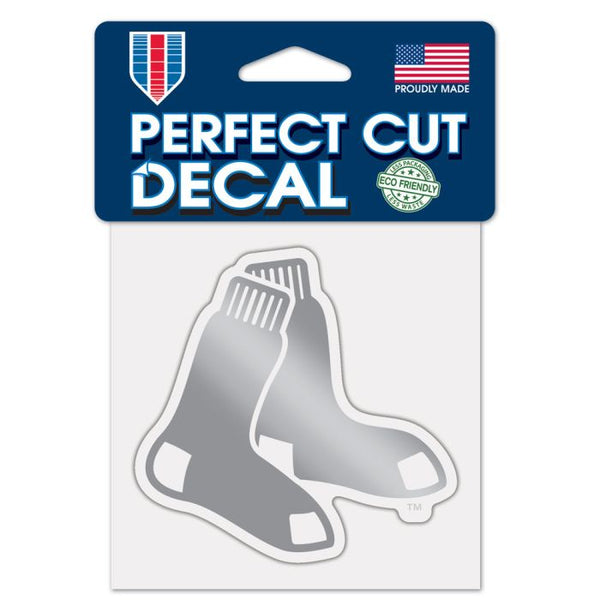 Wholesale-Boston Red Sox Silver Decal Metallic 4" x 4"