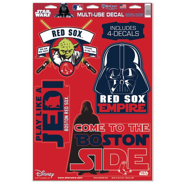 Wholesale-Boston Red Sox / Star Wars Darth Vader &amp; Yoda Multi-Use Decal 11" x 17"