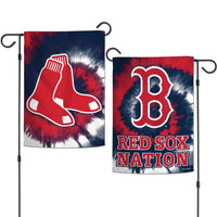 Wholesale-Boston Red Sox Tie Dye Garden Flags 2 sided 12.5" x 18"