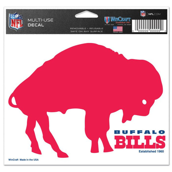 Wholesale-Buffalo Bills / Classic Logo Multi-Use Decal -Clear Bckrgd 5" x 6"