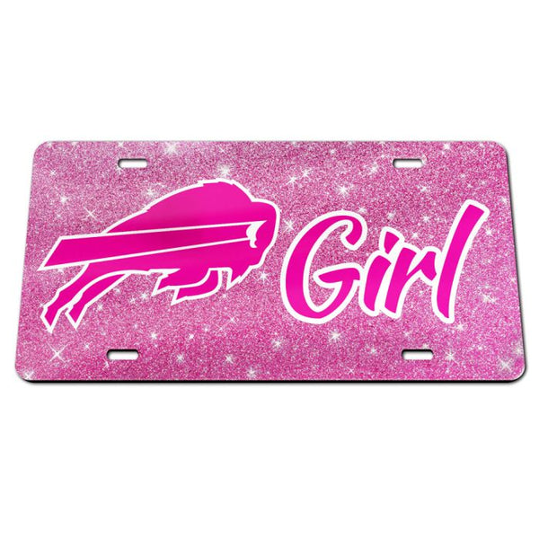 Wholesale-Buffalo Bills GLITTER BACKGROUND Acrylic Classic License Plates