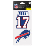 Wholesale-Buffalo Bills Perfect Cut Decal Set of Two 4"x4" Josh Allen