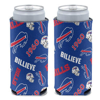 Wholesale-Buffalo Bills Scatter Print 12 oz Slim Can Cooler