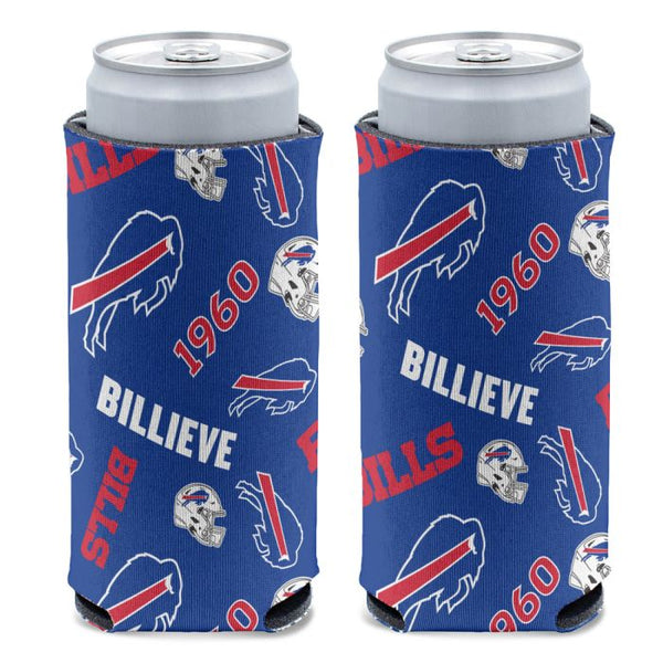 Wholesale-Buffalo Bills Scatter Print 12 oz Slim Can Cooler