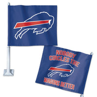 Wholesale-Buffalo Bills Slogan Car Flag 11.75" x 14"