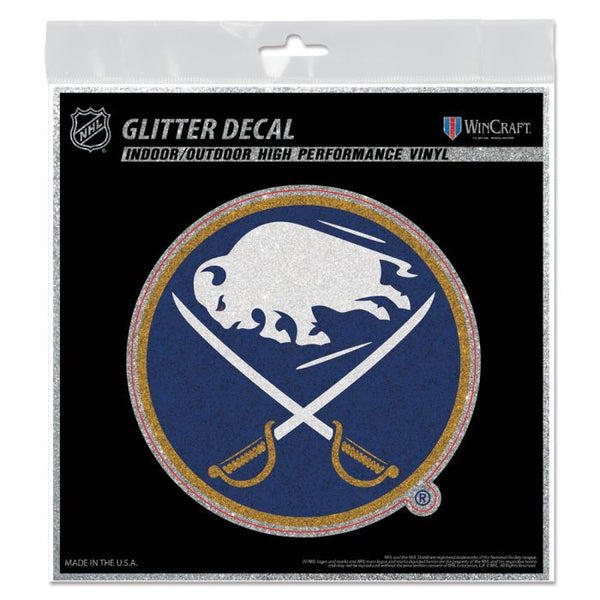 Wholesale-Buffalo Sabres Decal Glitter 6" x 6"