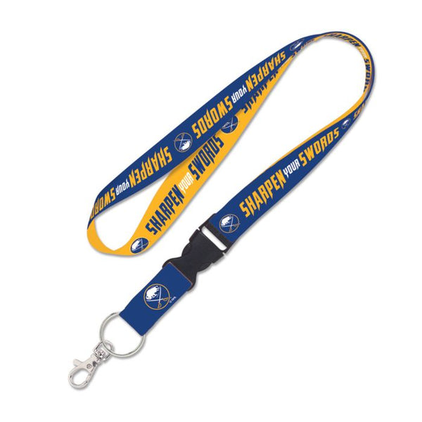 Wholesale-Buffalo Sabres SLOGAN Lanyard w/detachable buckle 1"