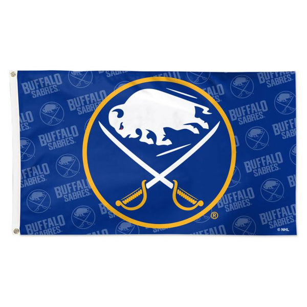 Wholesale-Buffalo Sabres Step and Repeat Flag - Deluxe 3' X 5'