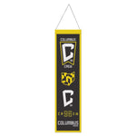 Wholesale-COLUMBUS CREW BLACK PRIMARY LOGO Wool Banner 8" x 32"