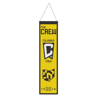 Wholesale-COLUMBUS CREW YELLOW PRIMARY LOGO Wool Banner 8" x 32"