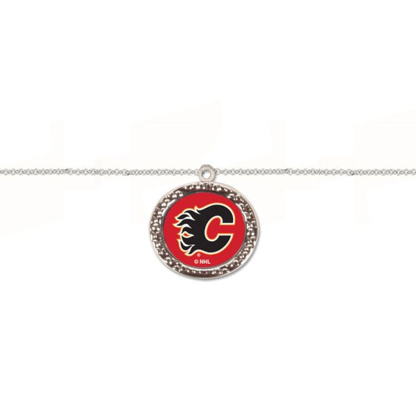 Wholesale-Calgary Flames 3rd Jersey Logo Bracelet w/Charm Jewelry Carded