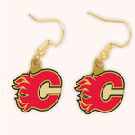 Wholesale-Calgary Flames 3rd Jersey Logo Earring Jewelry Carded