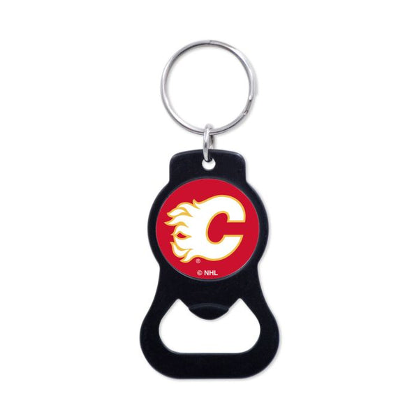 Wholesale-Calgary Flames Black Bottle Opener Key Ring