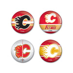 Wholesale-Calgary Flames Button 4 Pack 1 1/4" Rnd