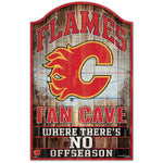 Wholesale-Calgary Flames FAN CAVE Wood Sign 11" x 17" 1/4" thick