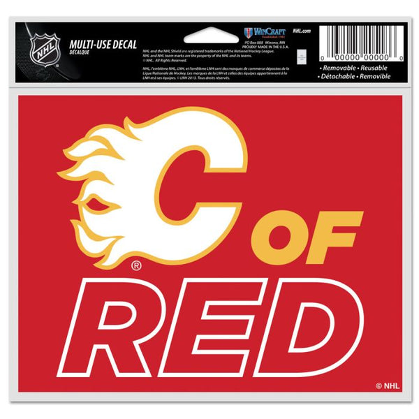 Wholesale-Calgary Flames Multi-Use Decal -Clear Bckrgd 5" x 6"