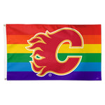 Wholesale-Calgary Flames PRIDE Flag - Deluxe 3' X 5'