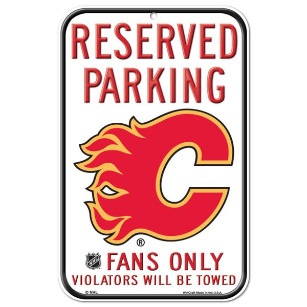 Wholesale-Calgary Flames Reserved Parking Plastic Sign 11" x 17"