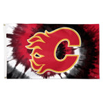 Wholesale-Calgary Flames TDYE Flag - Deluxe 3' X 5'