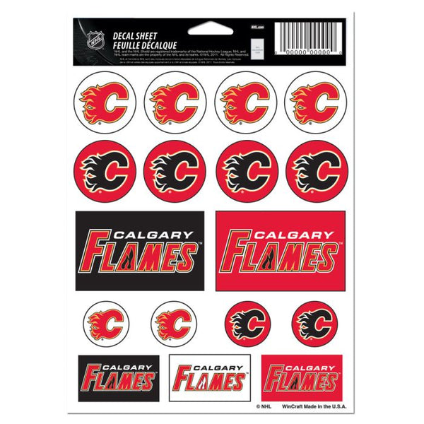 Wholesale-Calgary Flames Vinyl Sticker Sheet 5" x 7"