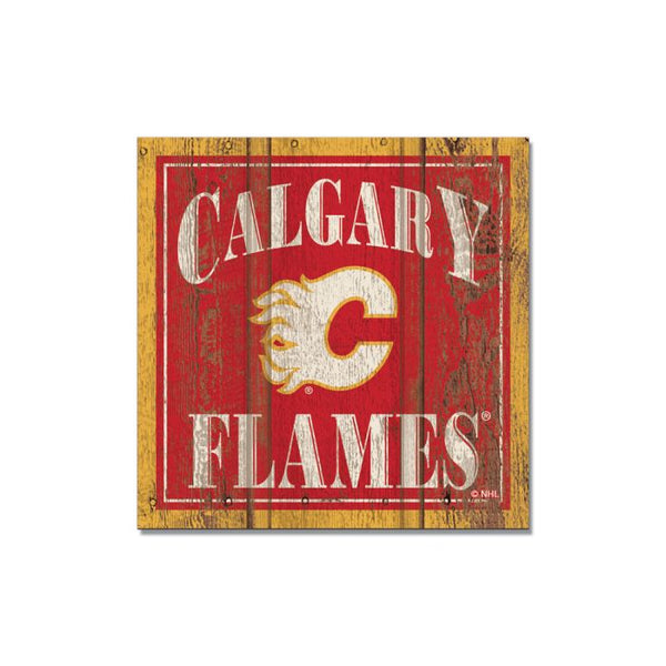 Wholesale-Calgary Flames Wooden Magnet 3" X 3"