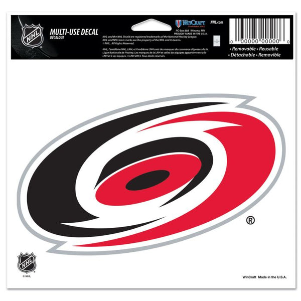 Wholesale-Carolina Hurricanes Multi-Use Decal -Clear Bckrgd 5" x 6"