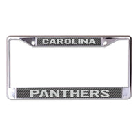 Wholesale-Carolina Panthers CARBON Lic Plt Frame S/L Printed