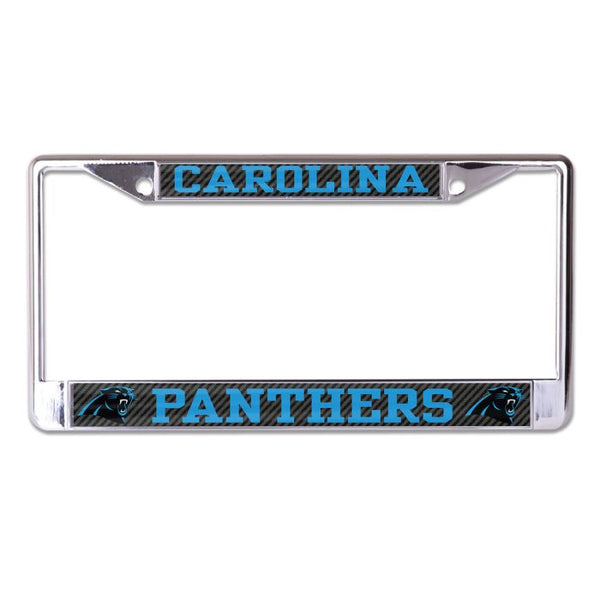 Wholesale-Carolina Panthers CARBON Lic Plt Frame S/L Printed